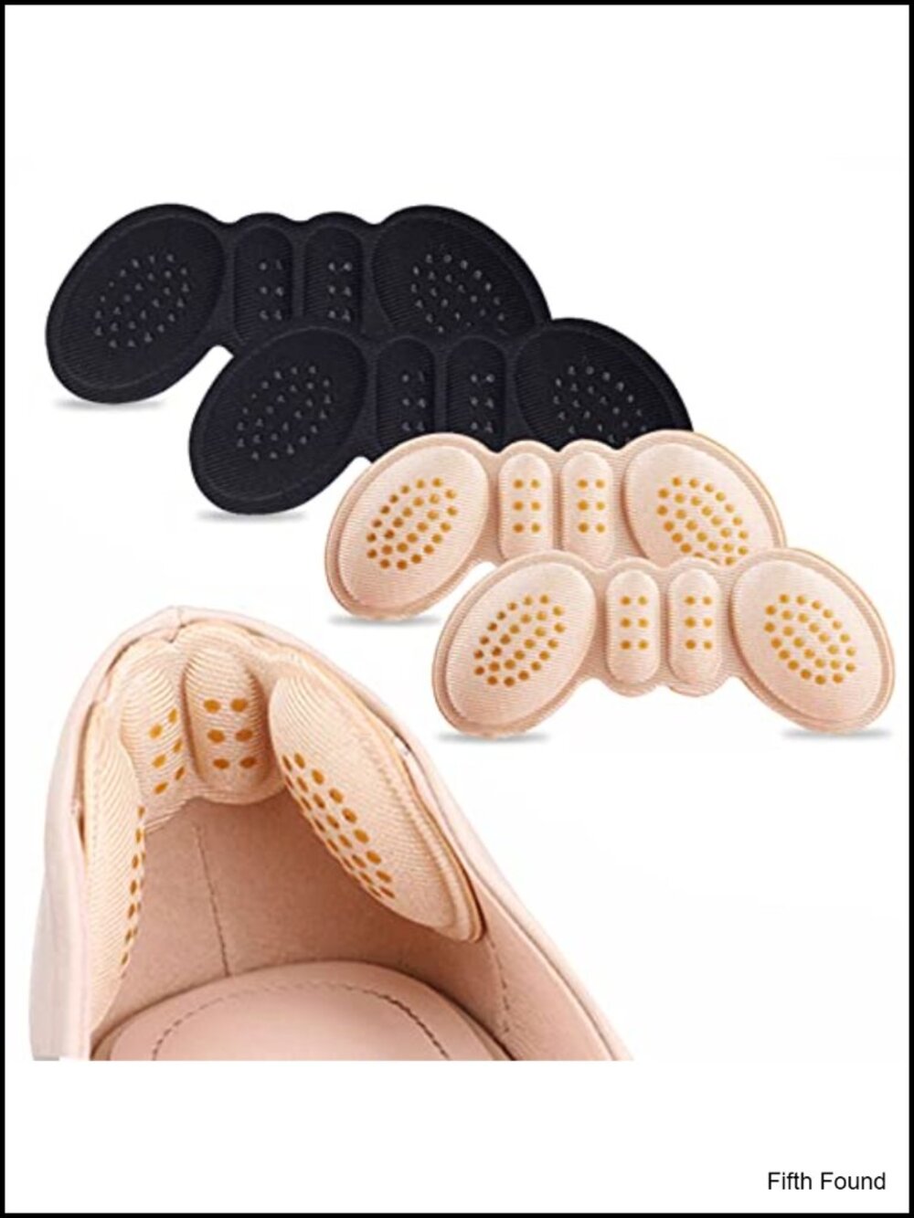 Unisex Heel Pads for Shoes That Are Too Big, Anti-Slip Foam Inserts, 4 Pairs